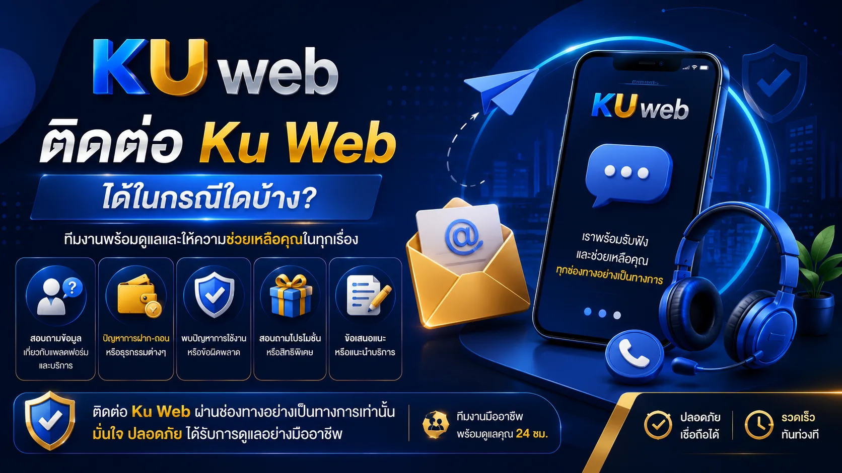 ข้อมูลที่ควรเตรียมเมื่อติดต่อ Ku Web เพื่อแจ้งปัญหาการใช้งาน