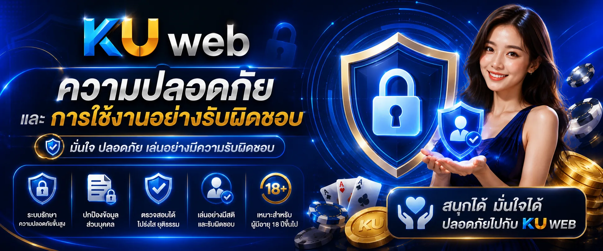 หมวดหมู่ข้อมูล ความปลอดภัย และแนวทางการใช้งานอย่างรับผิดชอบของ Ku Web