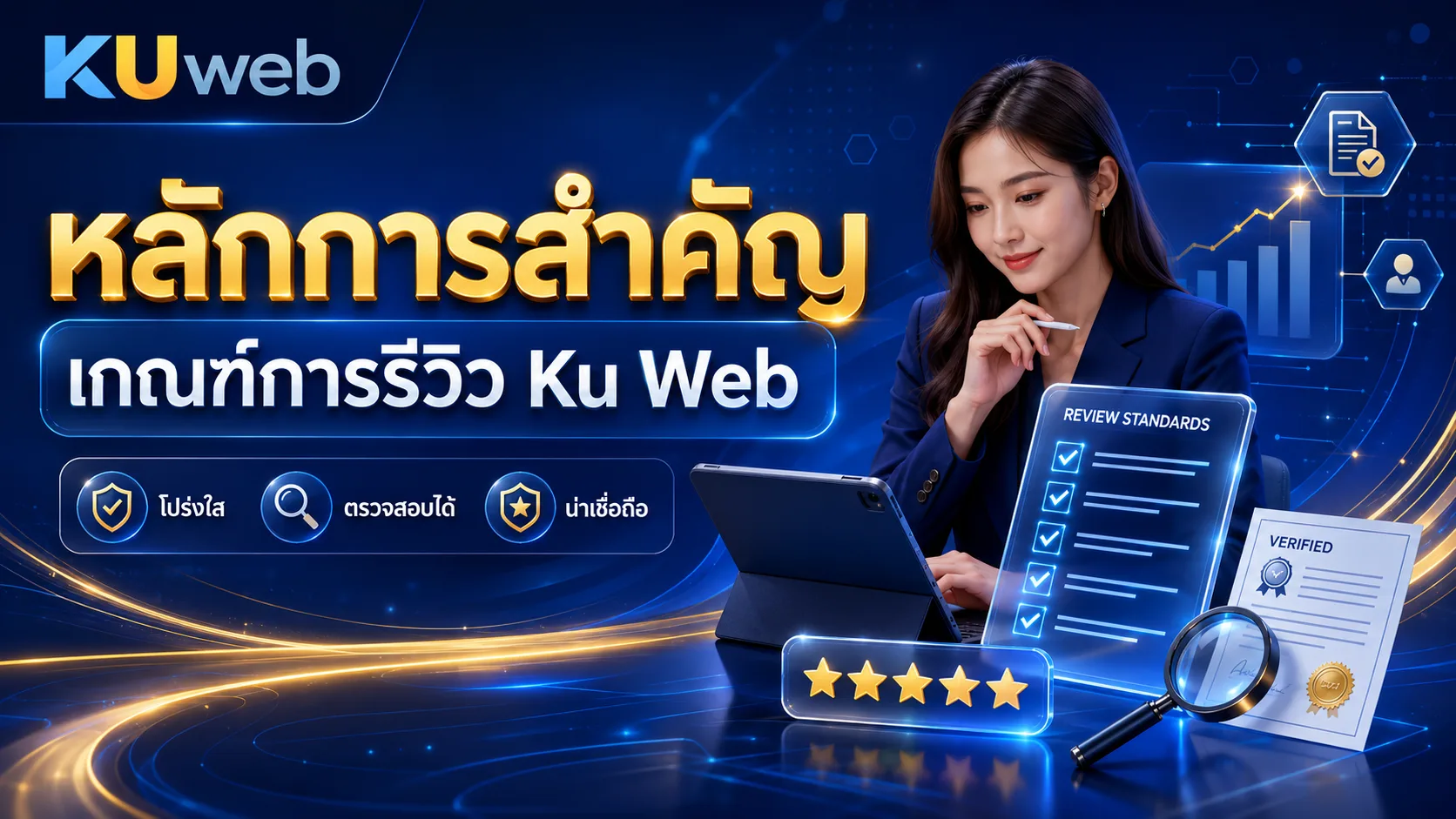 เกณฑ์การรีวิวของ Ku Web และกระบวนการตรวจสอบข้อมูลก่อนเผยแพร่