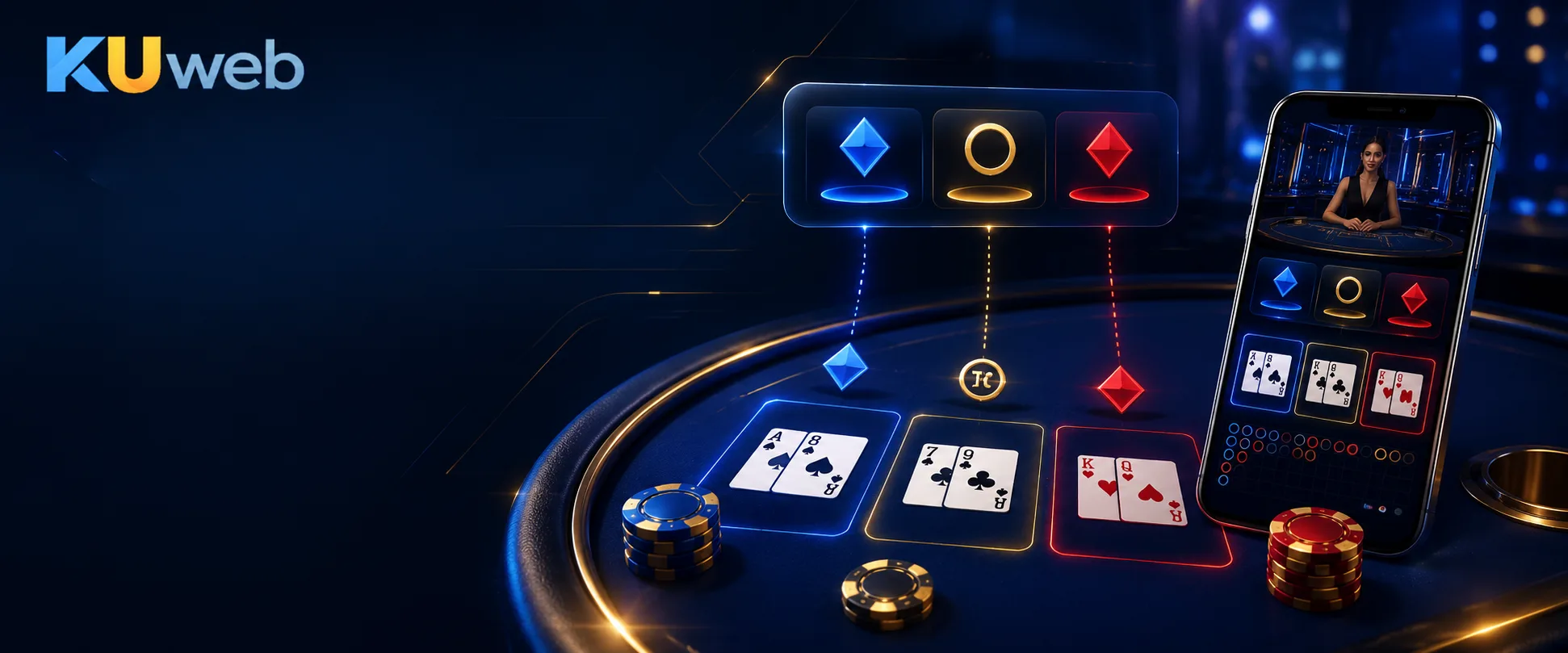 ตัวเลือกเดิมพัน Player Banker และ Tie ในบาคาร่าออนไลน์