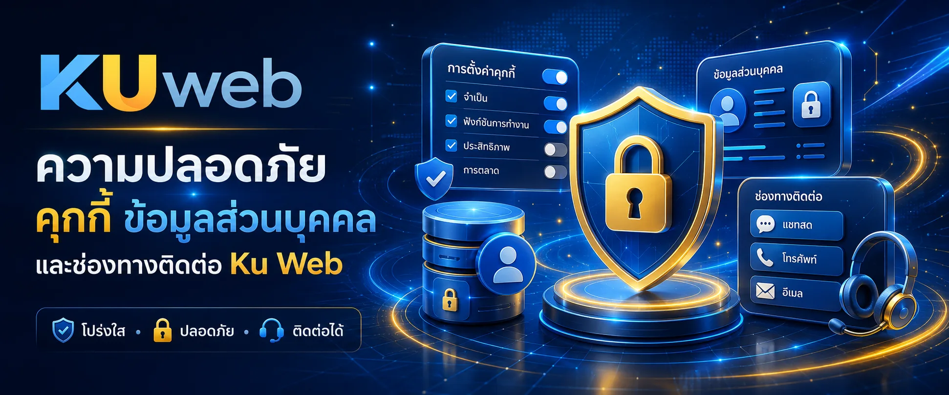 ความปลอดภัย คุกกี้ ข้อมูลส่วนบุคคล และช่องทางติดต่อ Ku Web
